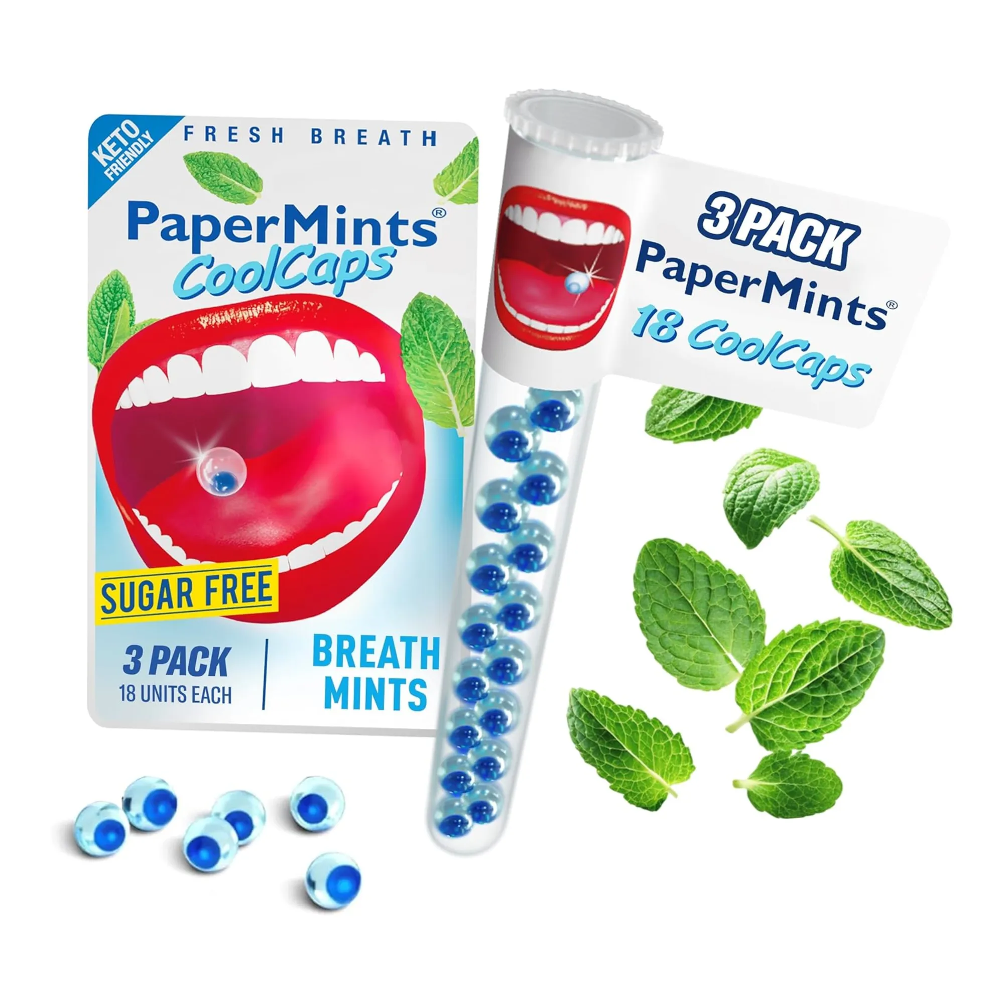 Papermints Cool Caps Fresh Mint (32x 18 stuks)
