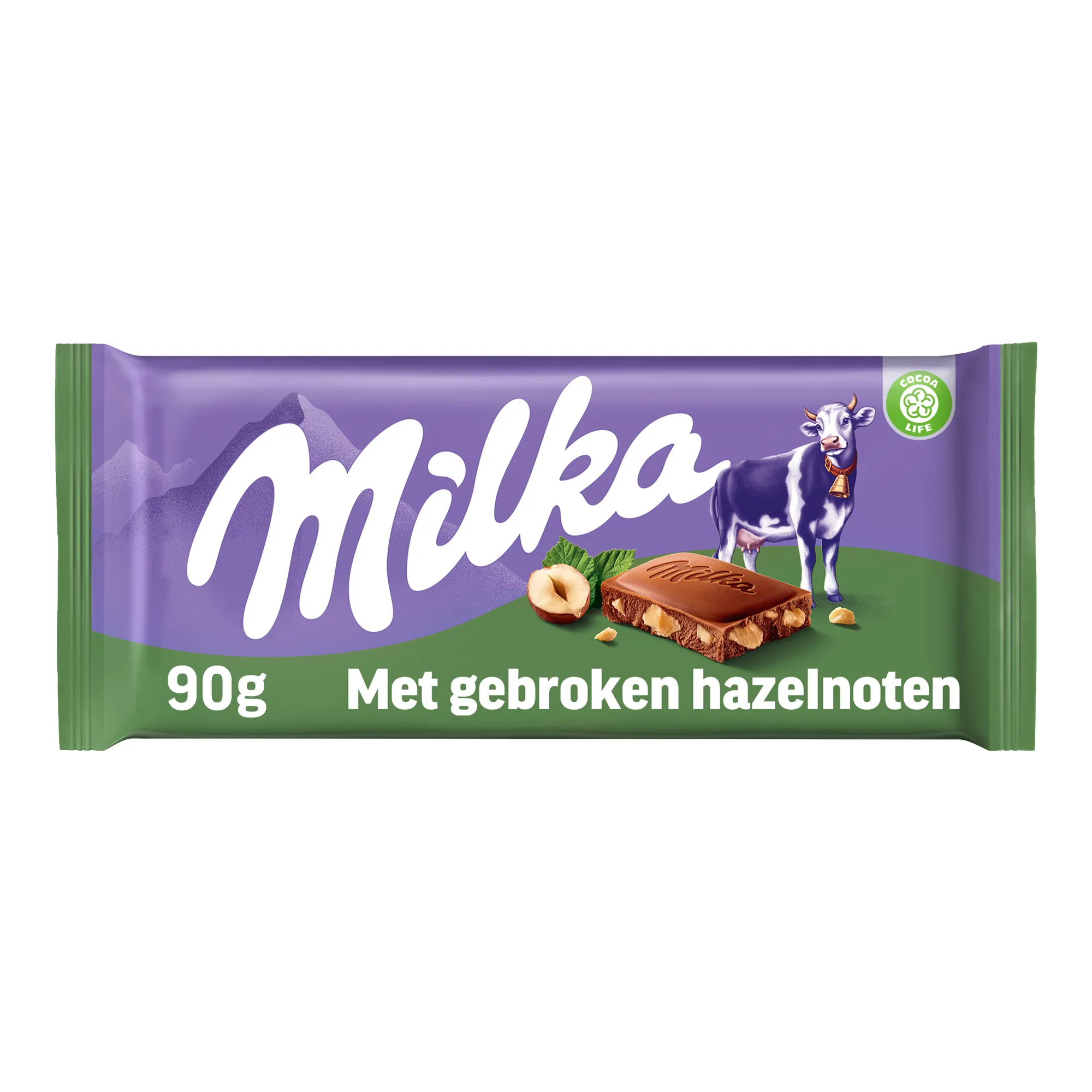 Milka Gebroken Noot Flowpack (24x 90gr)