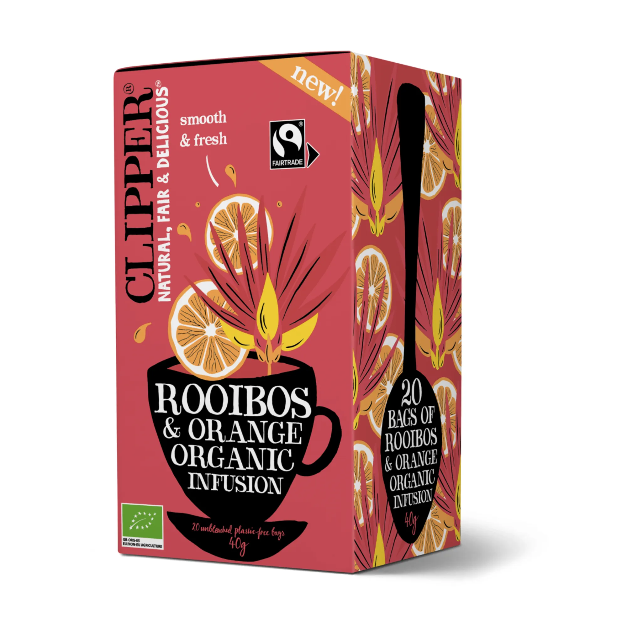 Clipper Rooibos & Orange BIO (4x 20 stuks)