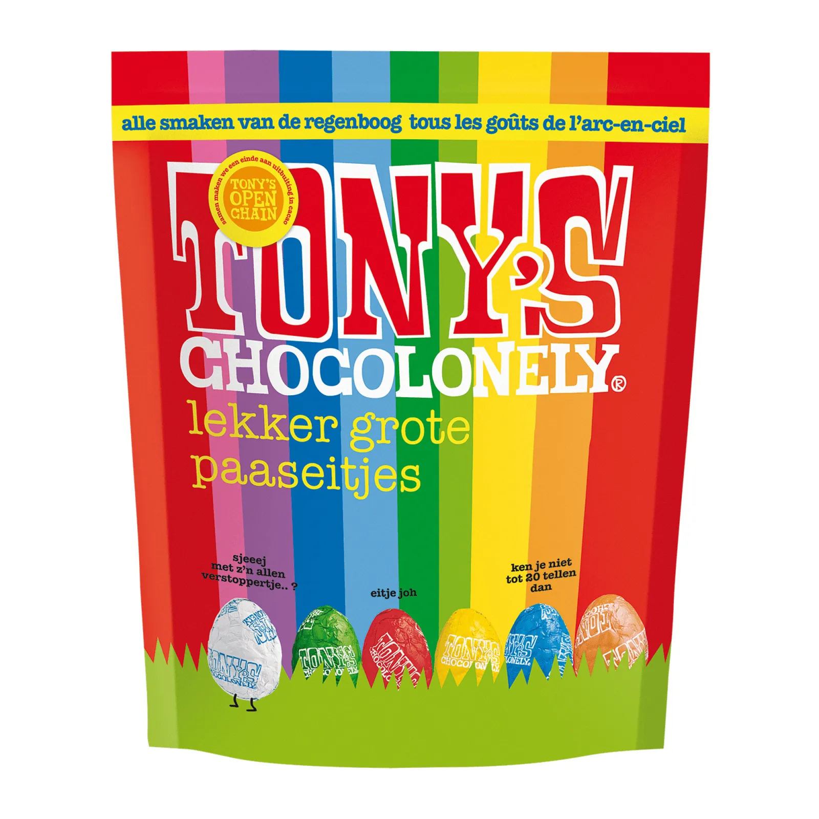 Tony's Chocolonely Paas Pouch mix (24x 230 gram) voorkant