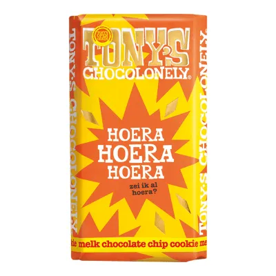 Tony’s Chocolonely Reep Hoera Melk Chocolate Chip Cookie (15x 180gr)