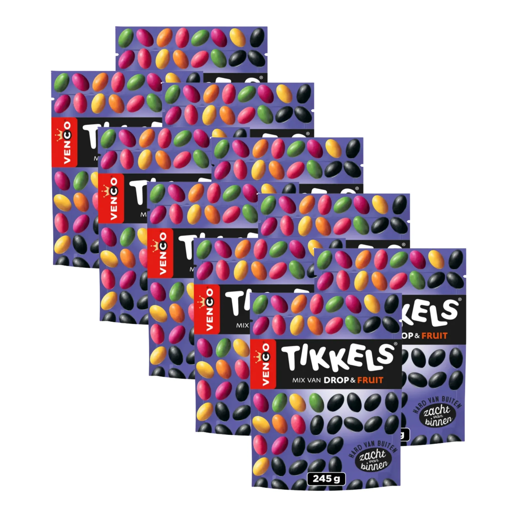 Venco Tikkels Drop&Fruit zak (10x 245g)
