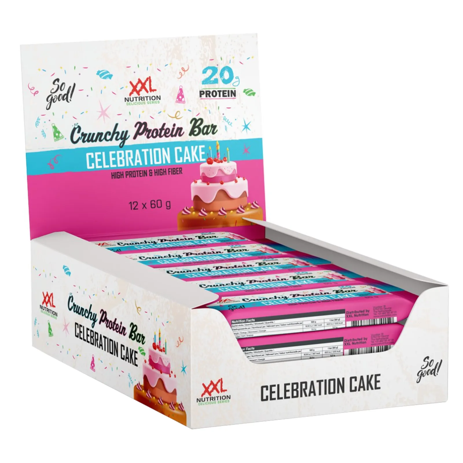 XXL Nutrition Crunchy Protein Bar Celebration Cake (12x 60g)