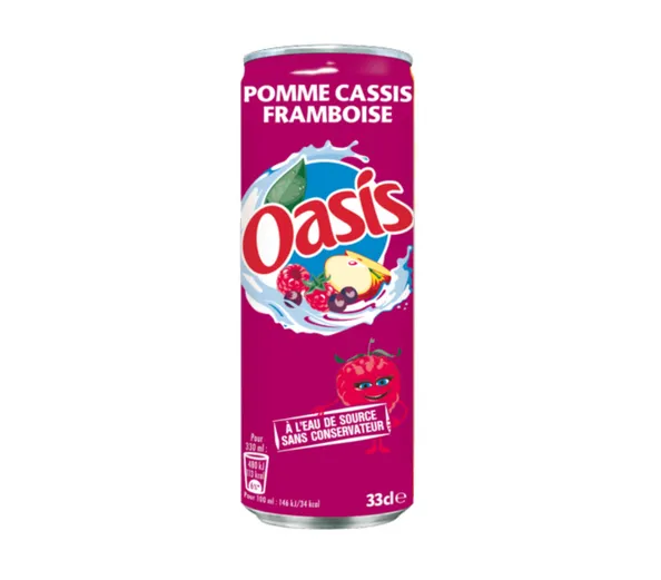 Oasis appel cassis framboos blik 33 cl