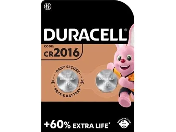 Duracell knoopcel Electronics CR2016 (2 stuks)