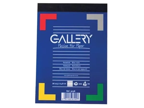 Gallery Notitieblok, ft A6, gelijnd (100 vel)