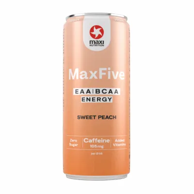 MaxiNutrition MaxFive EAABCAA Energy Drink Peach blik (12x 330ml)