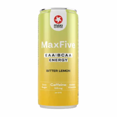 MaxiNutrition MaxFive Energy Drink Bitter Lemon blik (12x 330ml)