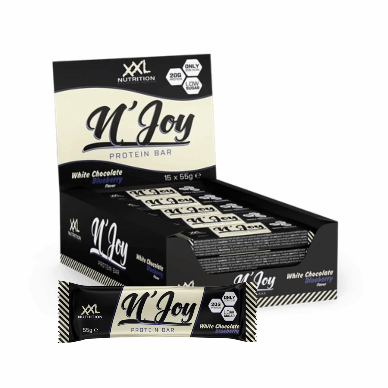 XXL Nutrition N'Joy Protein Bar White Chocolate Blueberry (15x 55g)
