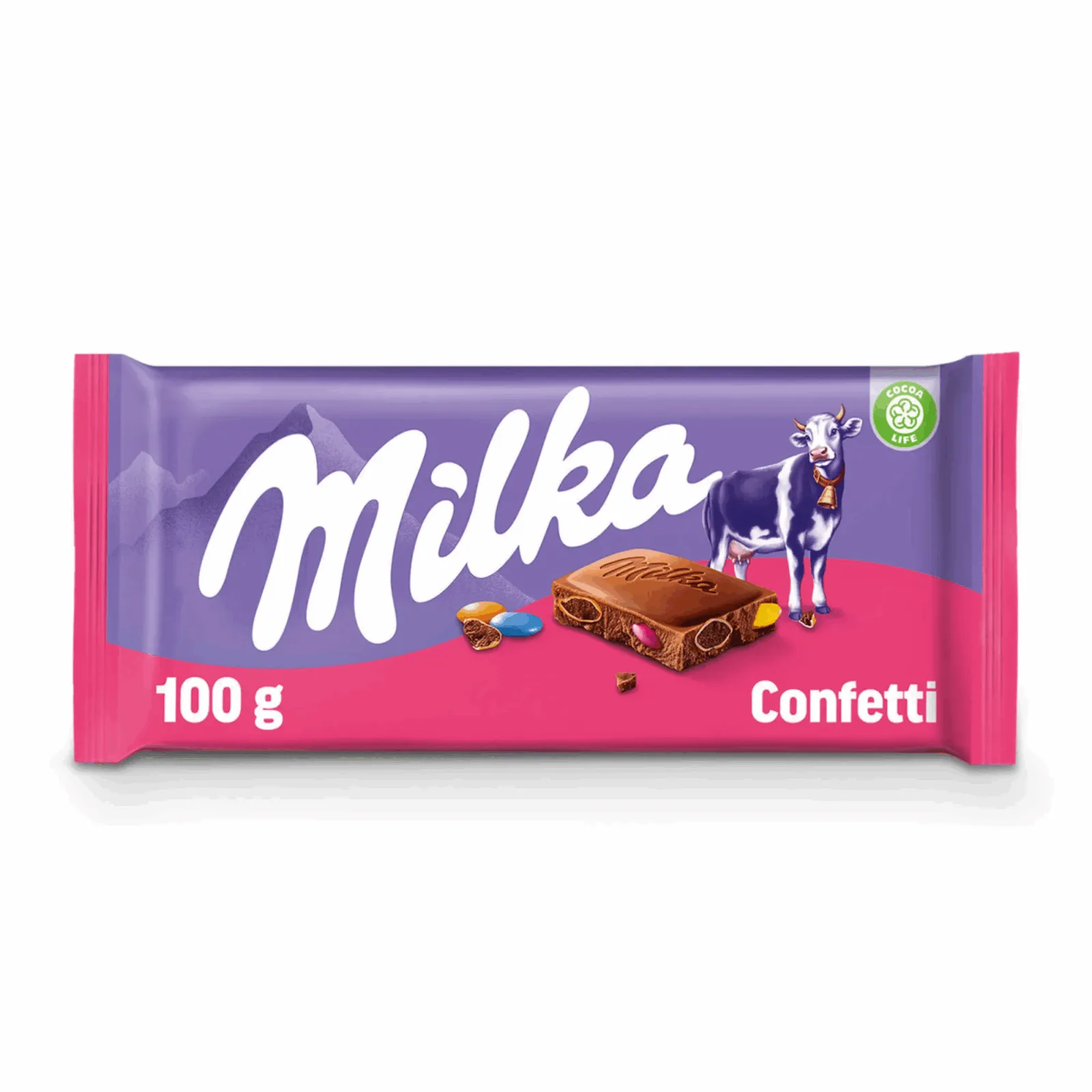 Milka Confetti reep (100 gram)