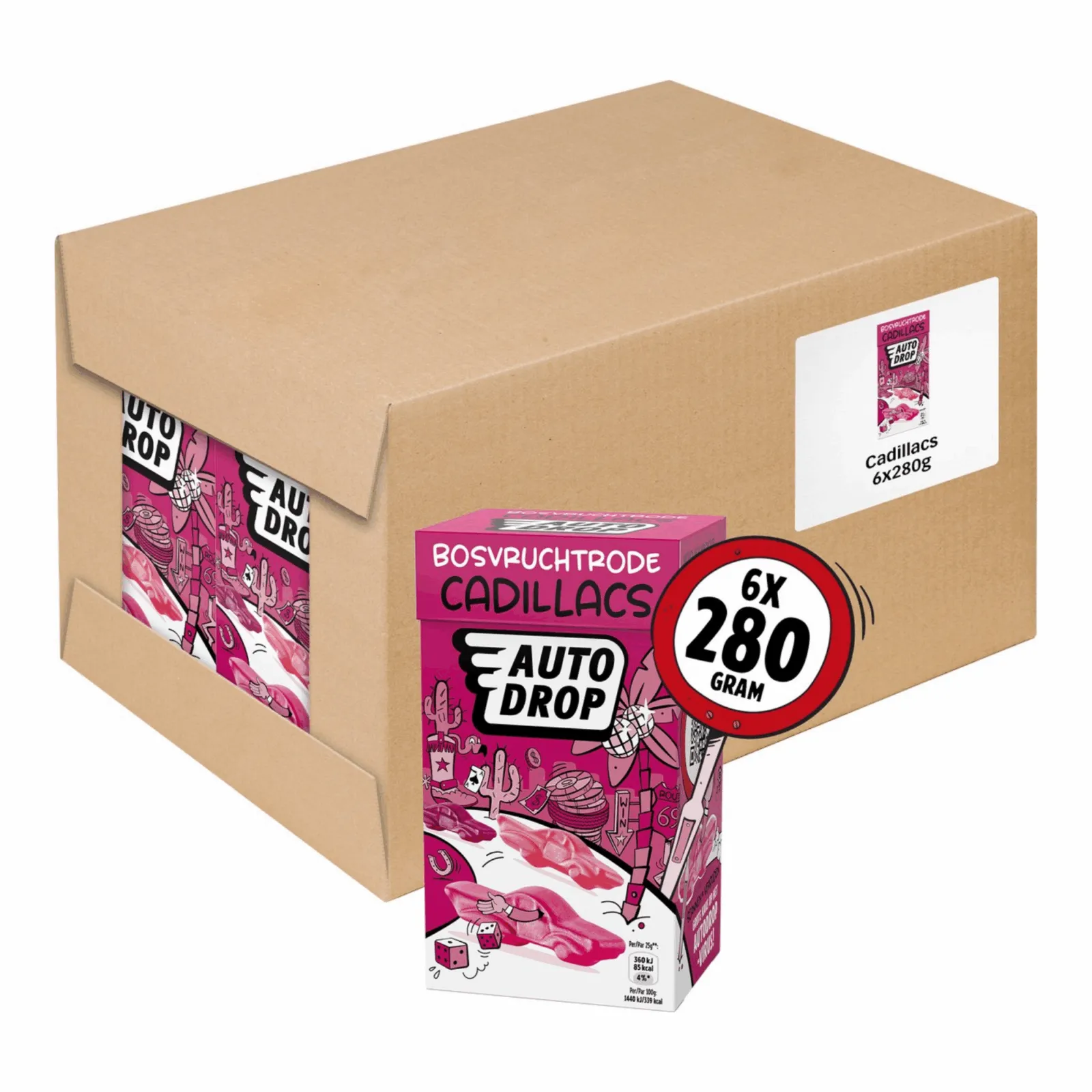 Autodrop Bosvrucht Rode Cadillacs (6x 280gr)