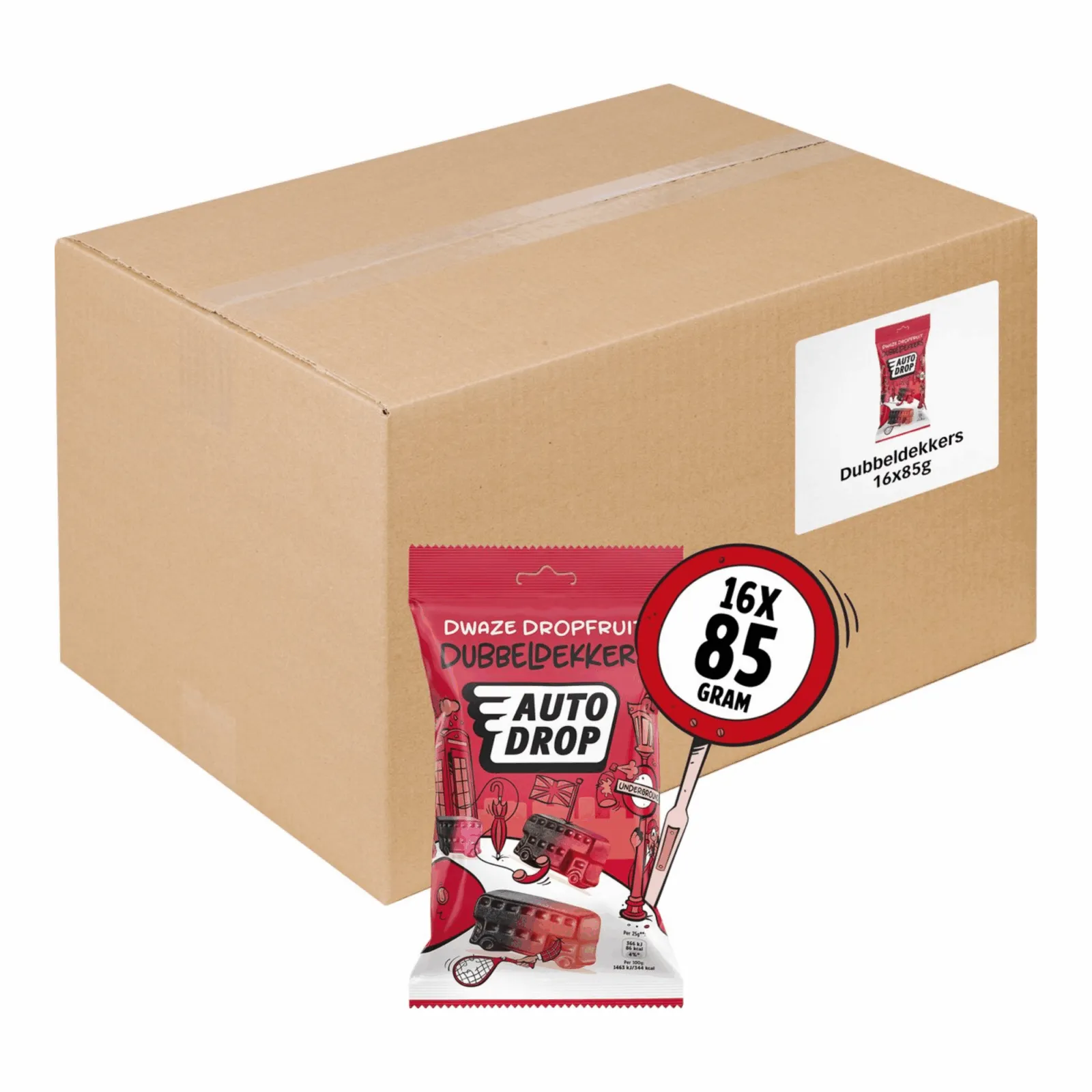 Autodrop snackpack dubbeldekkers (16x 85gr)