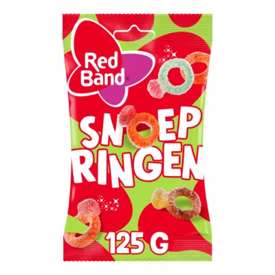 Red Band Snoepringen Zuur zakje (12x 102g)