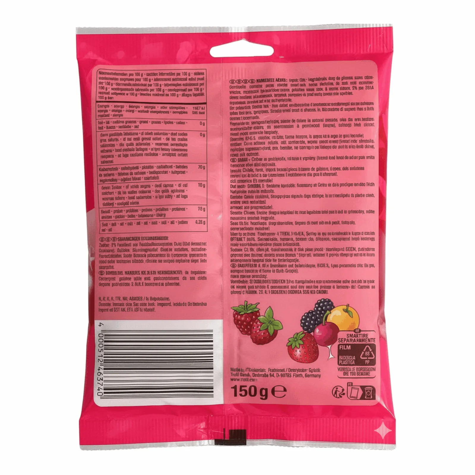 Trolli Red Fruits Mini Rings zakje (15x 200g)