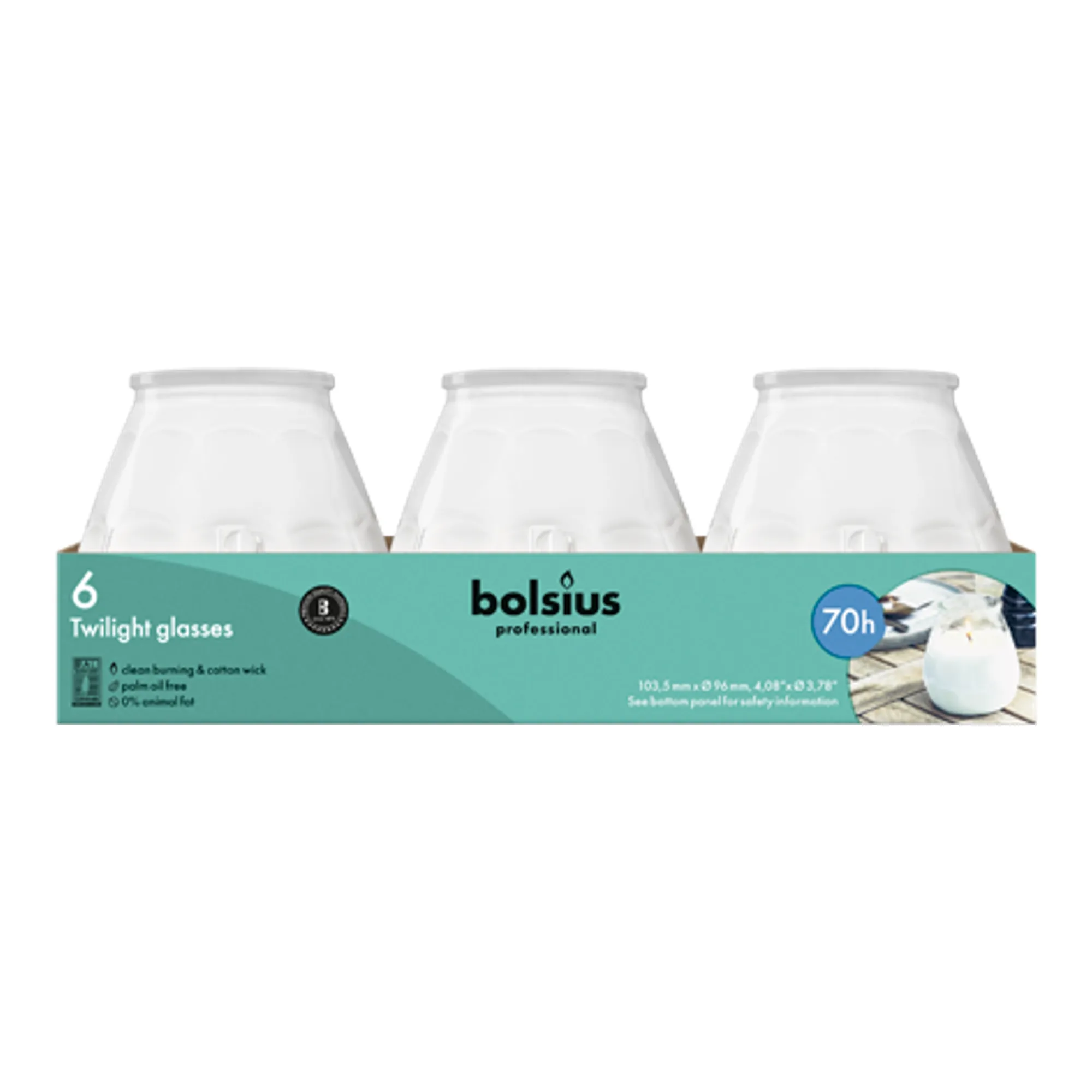 Bolsius Professional Twilight Wit Ø99x104 mm 70 uur (6 stuks)