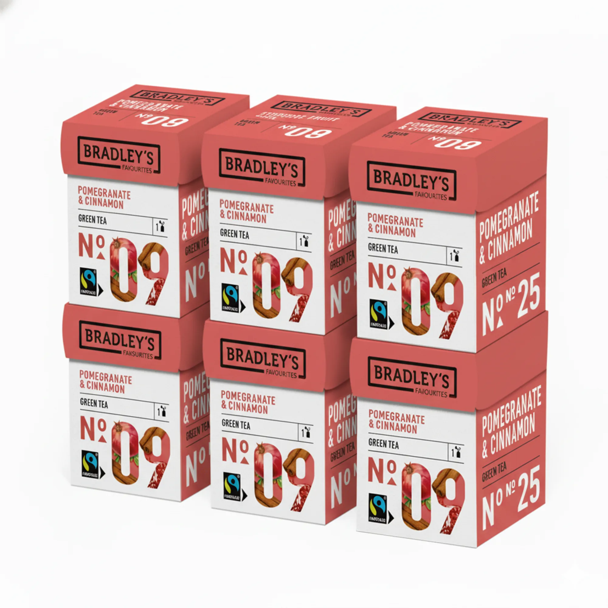 Bradley's Favourites Green Tea Pomegranate Cinnamon No. 09 (72x 1,75g) doosjes