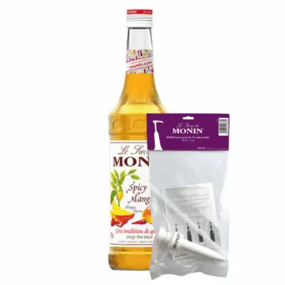 Monin Siroop Spicy Mango (70 cl) + Monin Siroop Pompje (10ml)