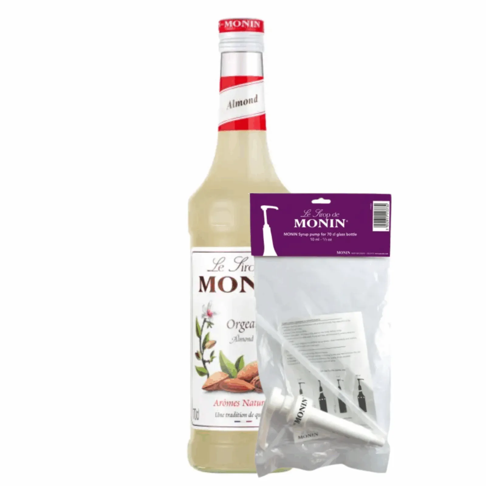 Monin Siroop Almond (70 cl) + Monin Siroop Pompje (10ml)