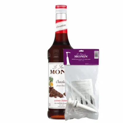 Monin Siroop Chocolate Bruin (70 cl) + Monin Siroop Pompje (10ml)