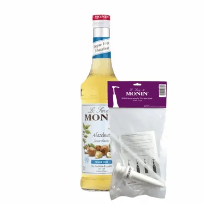 Monin Siroop Hazelnoot Suikervrij (70 cl) + Monin Siroop Pompje (10ml)