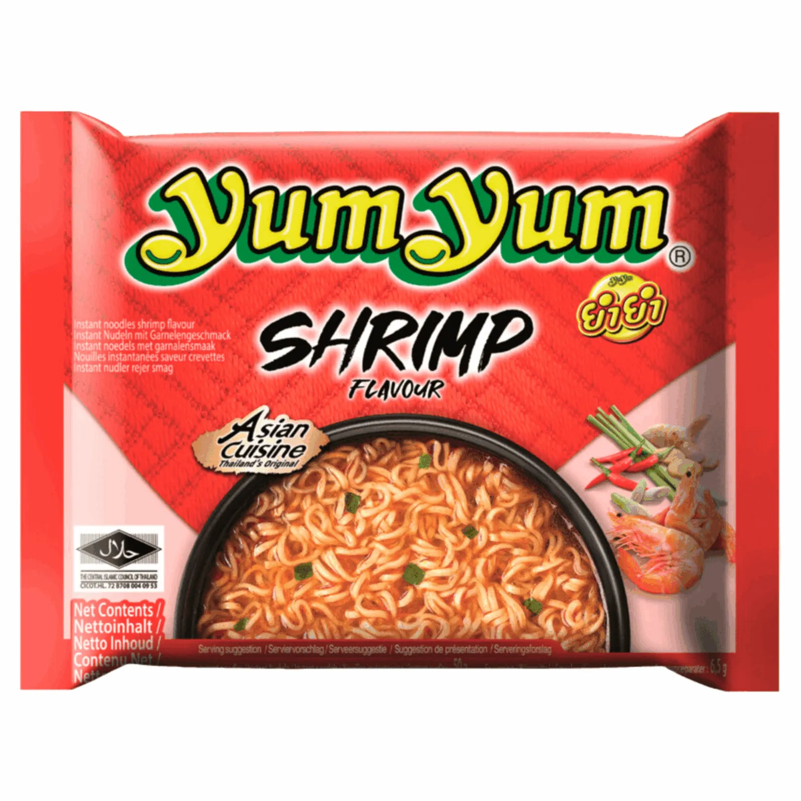 rode zak noodles vooraanzicht