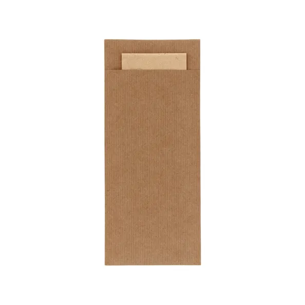 Bestekzakje pochette kraft met naturel servet