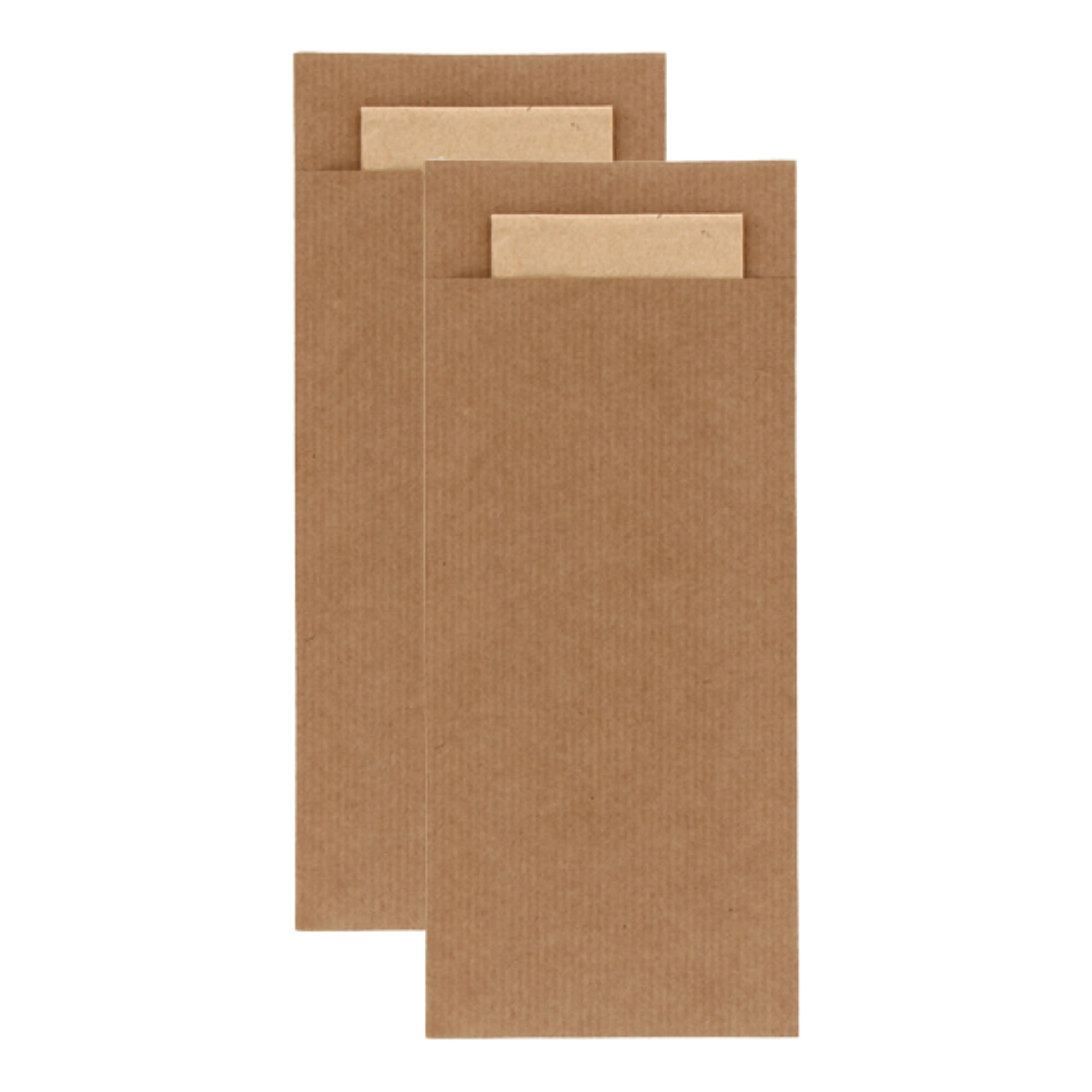 zakjes bruin naturel bestek servet