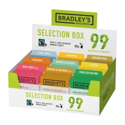 Bradley's zakjes thee box groen doos voorkant