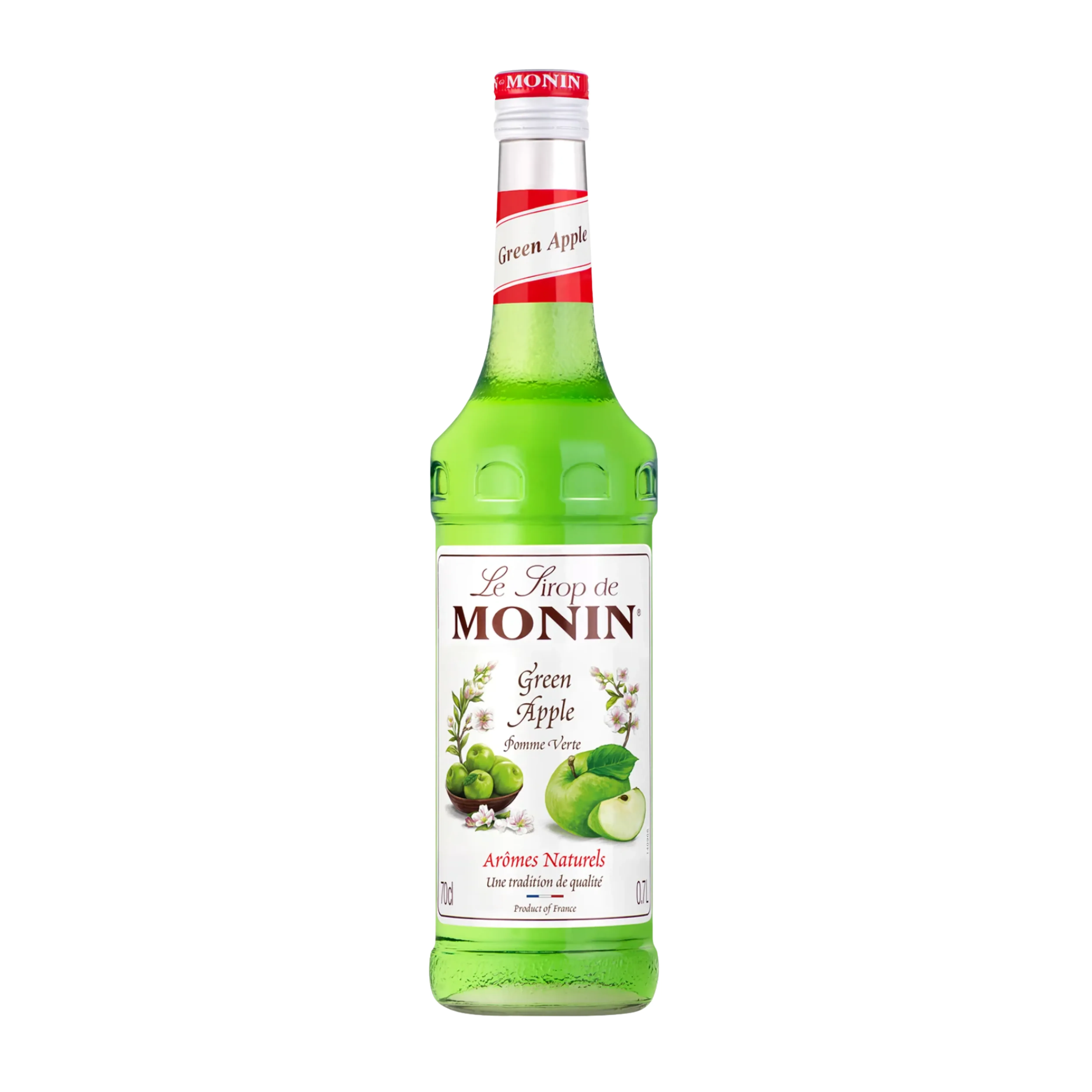 groen fles Monin appel voorkant