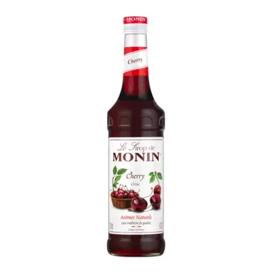 rode fles kers Monin siroop voorkant