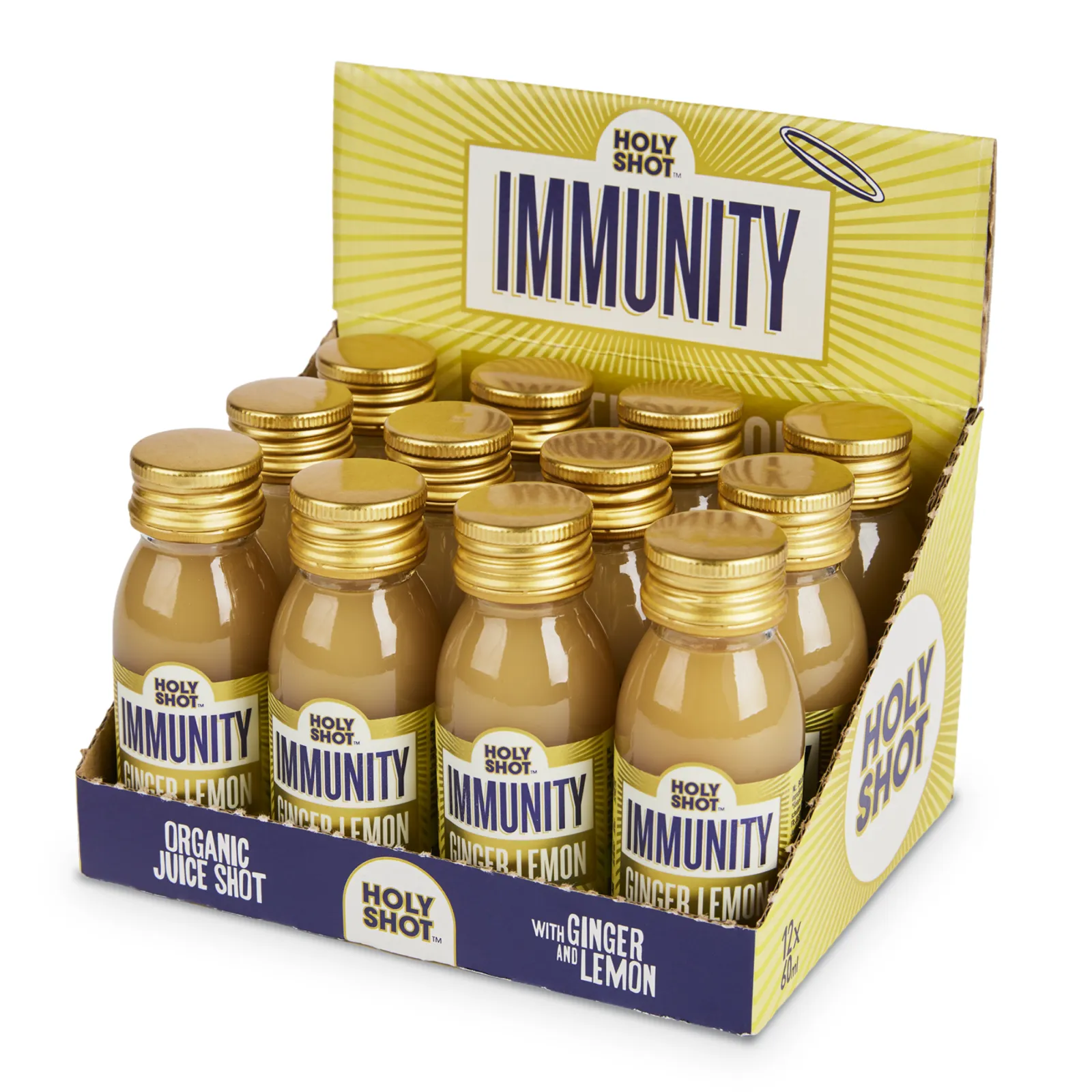 Holyshot Immunity Ginger Lemon BIO flesje (12x 60ml)
