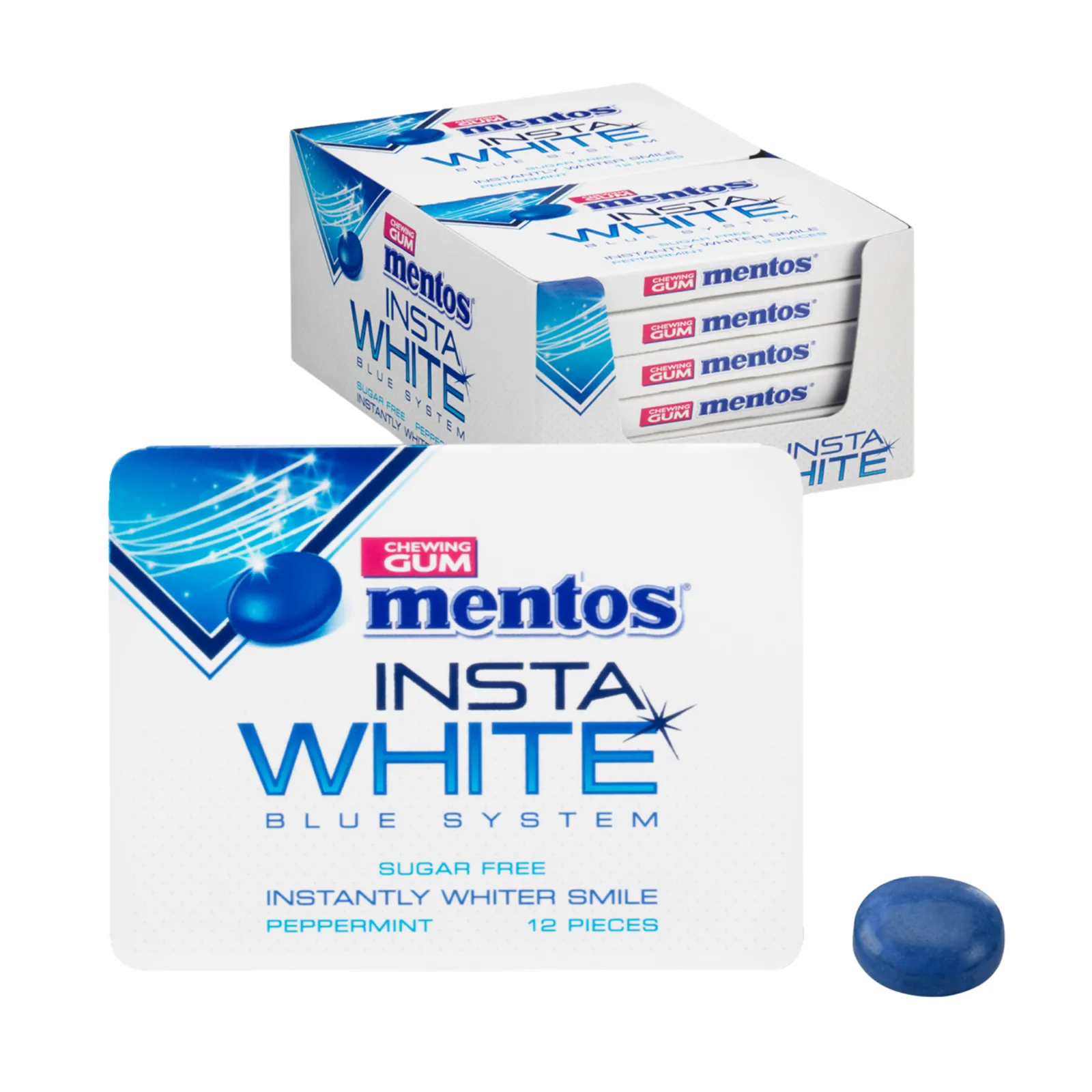 Mentos Kauwgom Insta White Blister (12x 12 stuks)