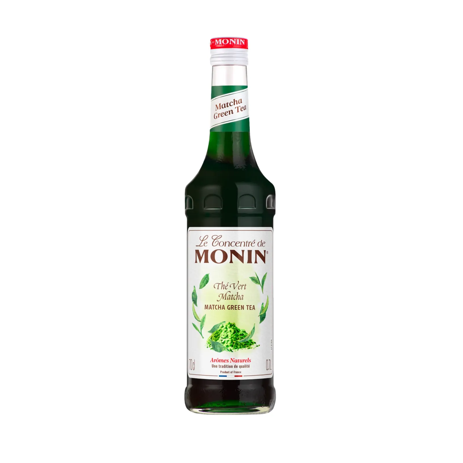 Groen matcha fles monin siroop voorkant