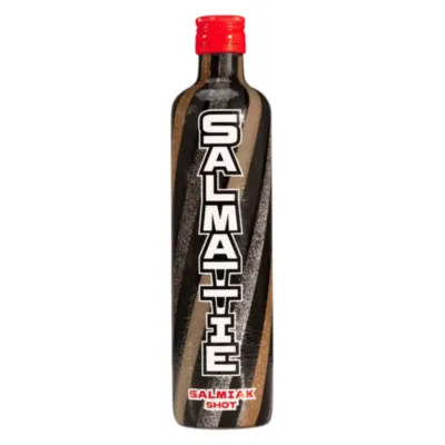 Salmattie salmial shot fles zwart bruin voorkant staand