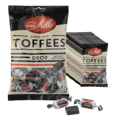 Van Melle Toffees Drop Vegan Zak (12x225gr)