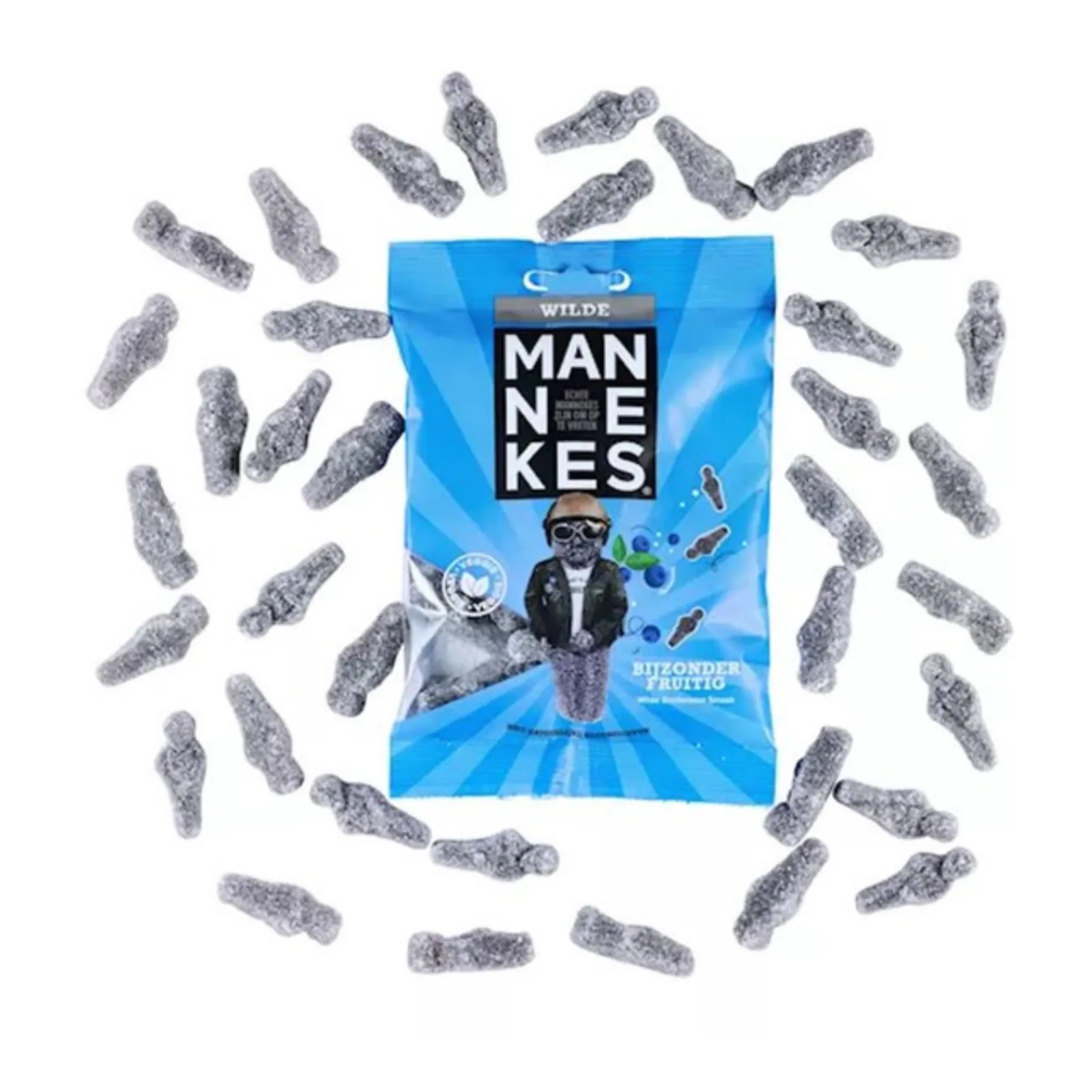 mannekes drop bosbes liggend