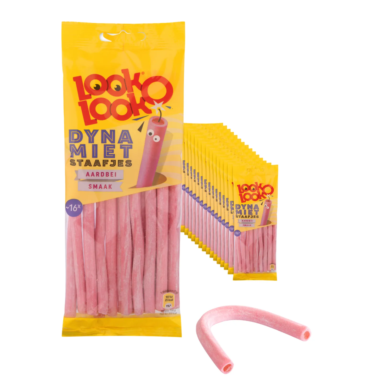 Look-O-Look Dynamietstaafjes Aardbei (15x 110gr)