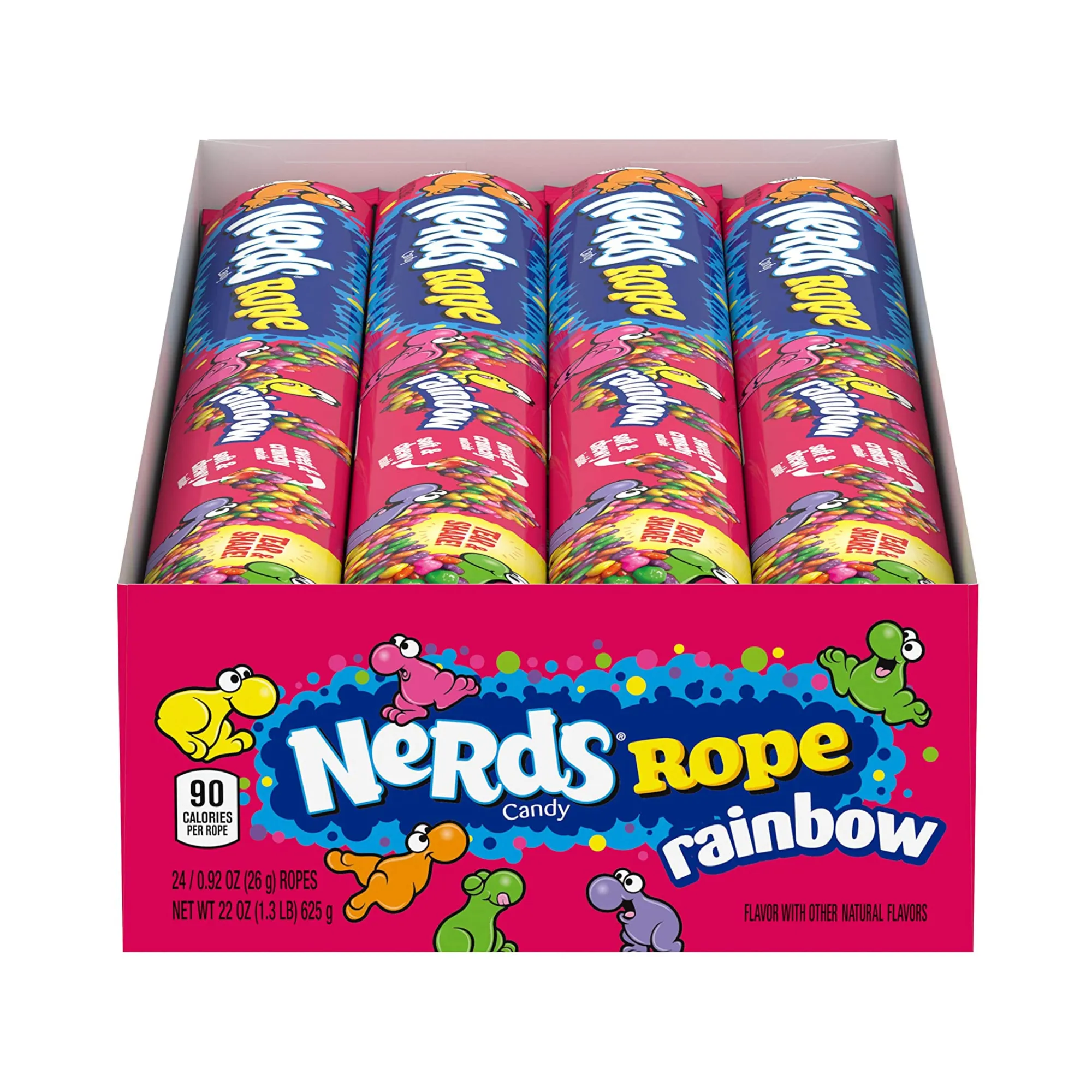 Nerds doos liggend roze sticks voorkant