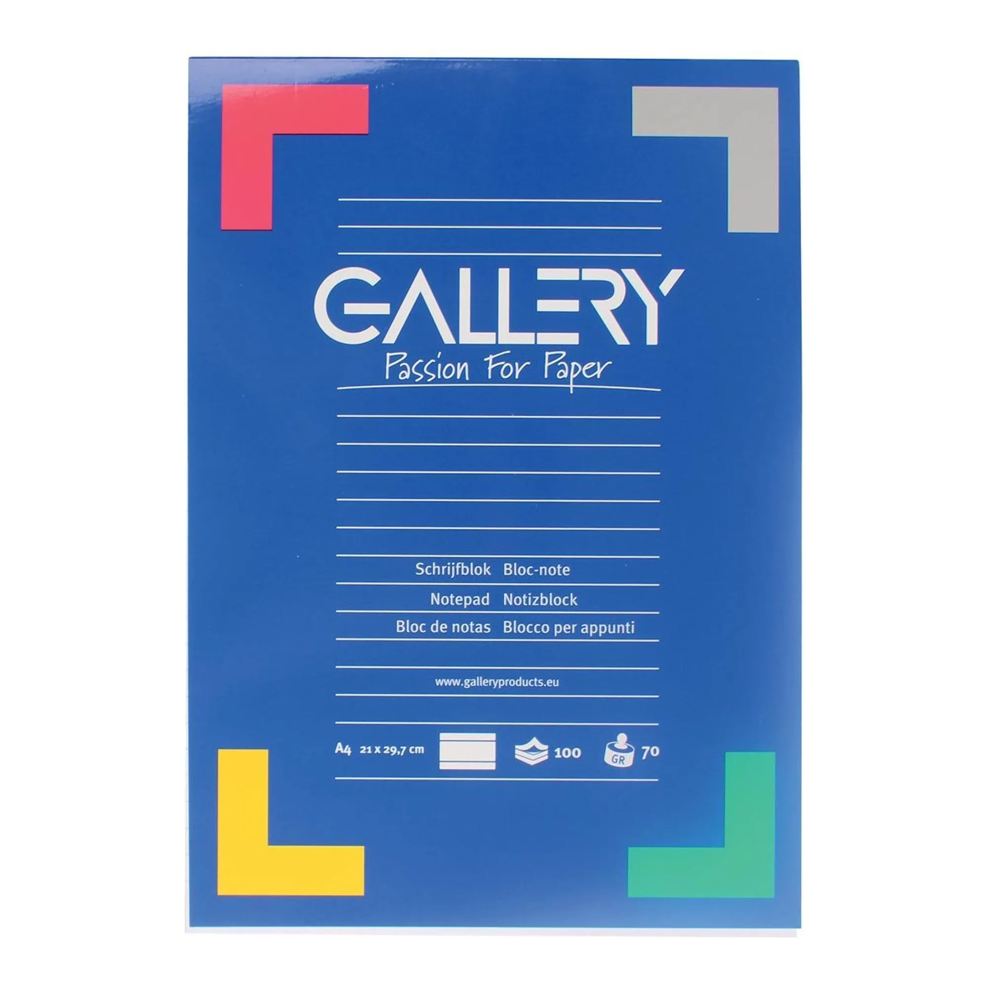 Gallery Schrijfblok A4 Gelijnd (100 vellen)