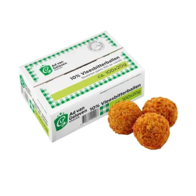 Vleesbitterballen 10% los doos vooorkant