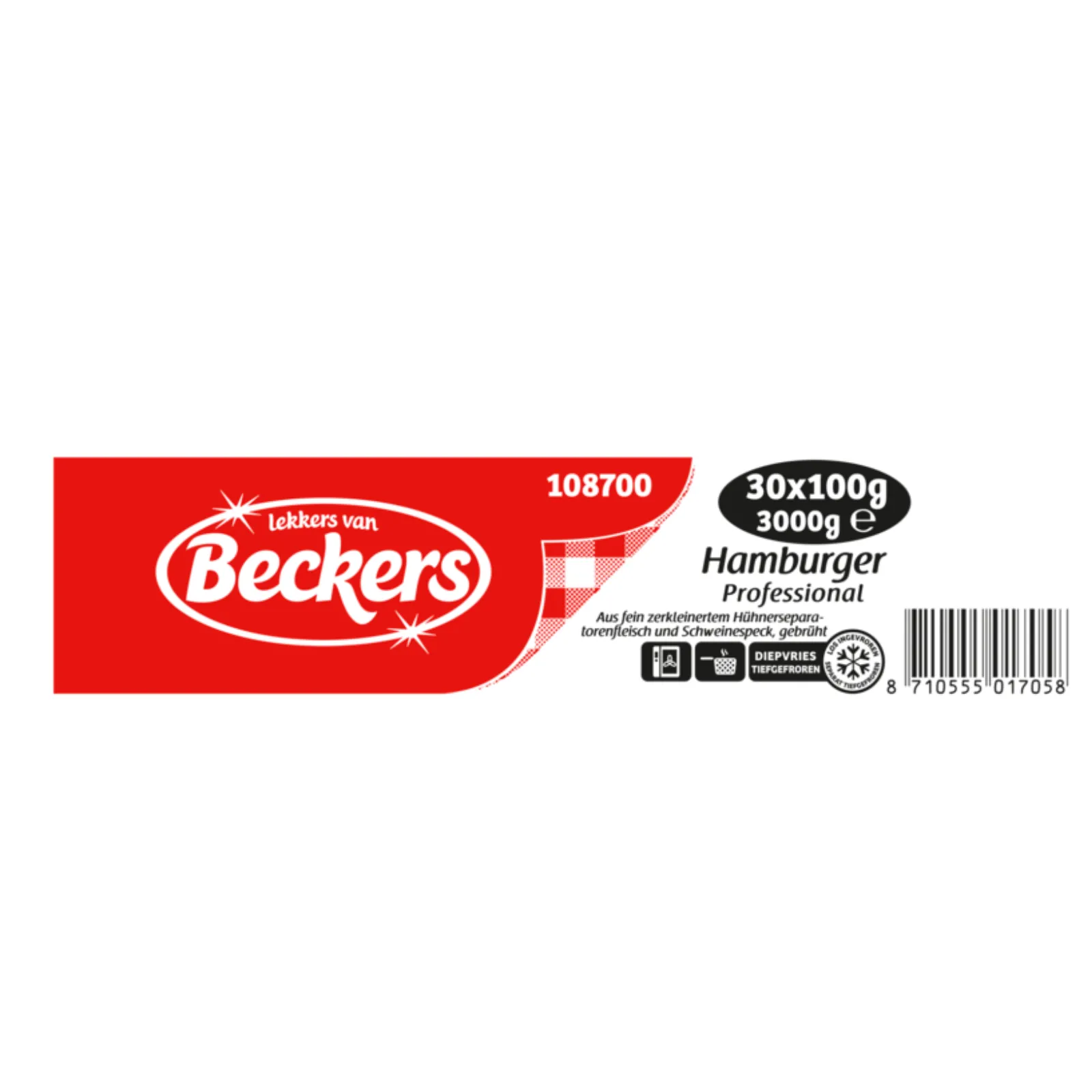 Zijaanzicht hamburgers beckers omdoos