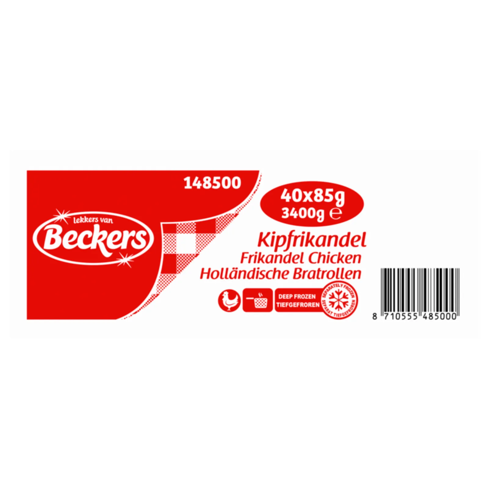 Kipfrikandel beckers doos zijkant