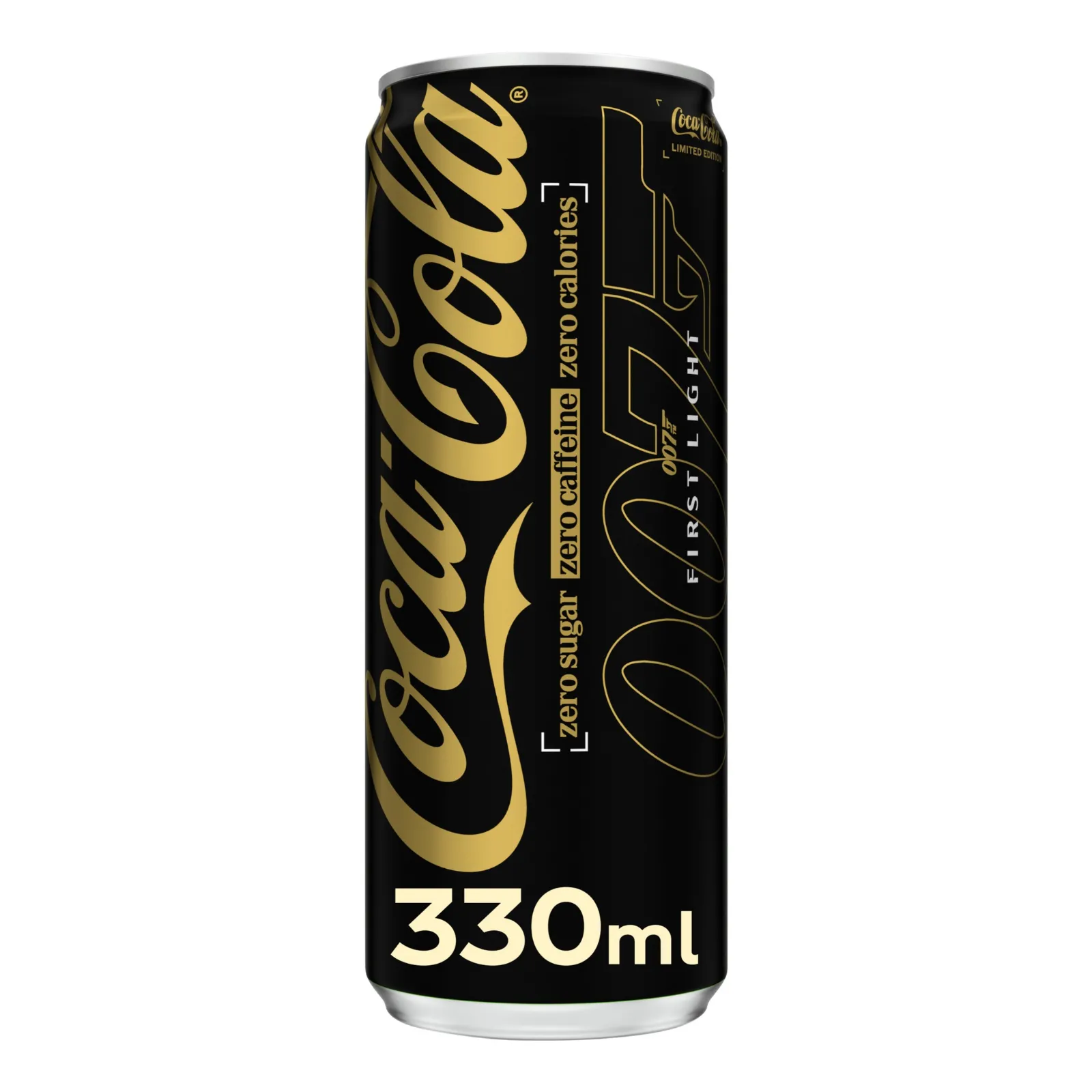 Blik cola zero zwart staand voorkant