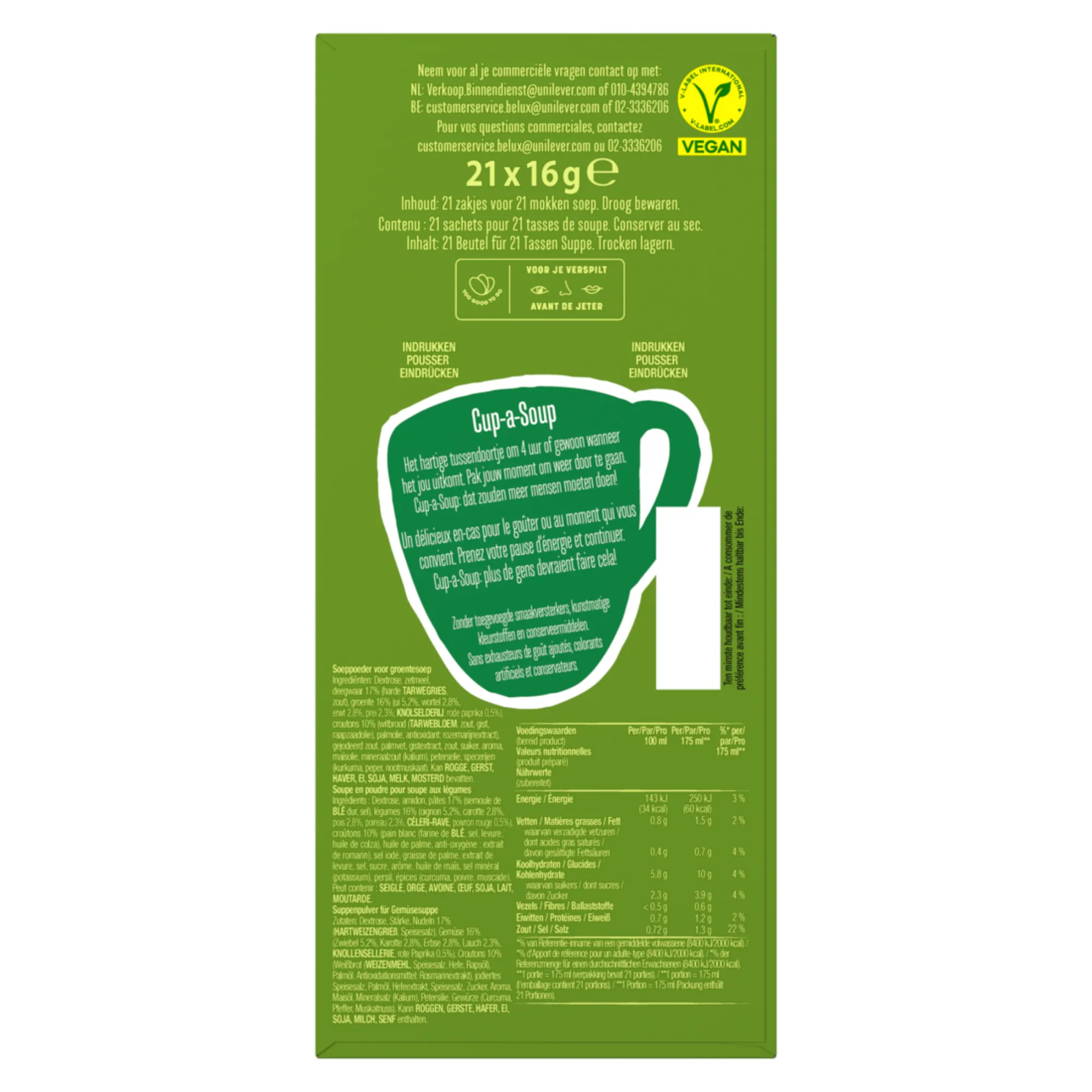 Knorr Cup-a-Soup Groente (21×175 ml)