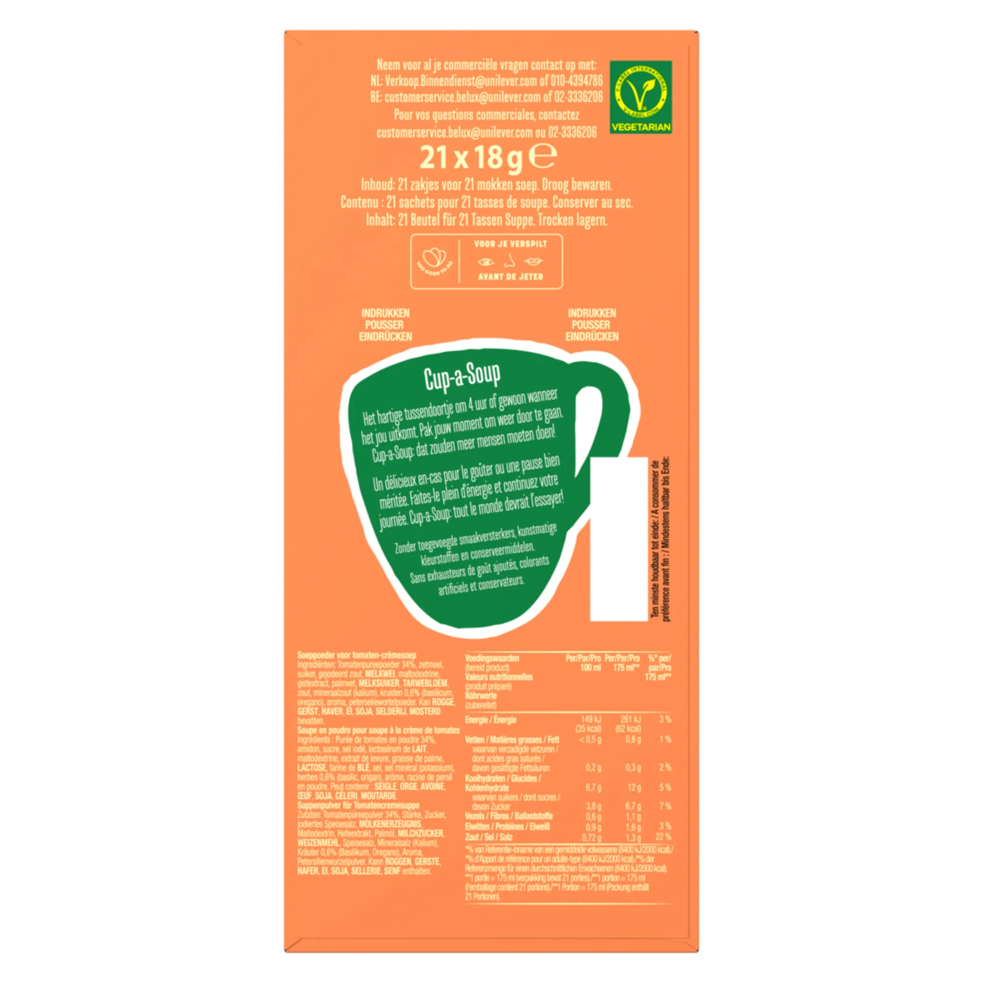 Knorr Cup-a-Soup Tomaten Créme (21 x 175 ml)