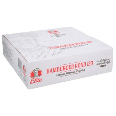 Doos elite ronde hamburgers voorkant