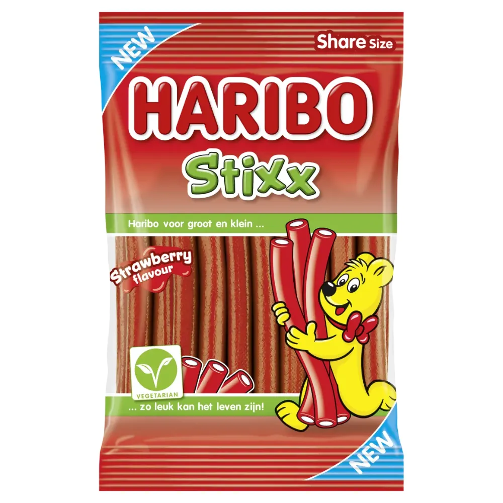 haribo Strixx Strawberry Swirl zakje voorkant