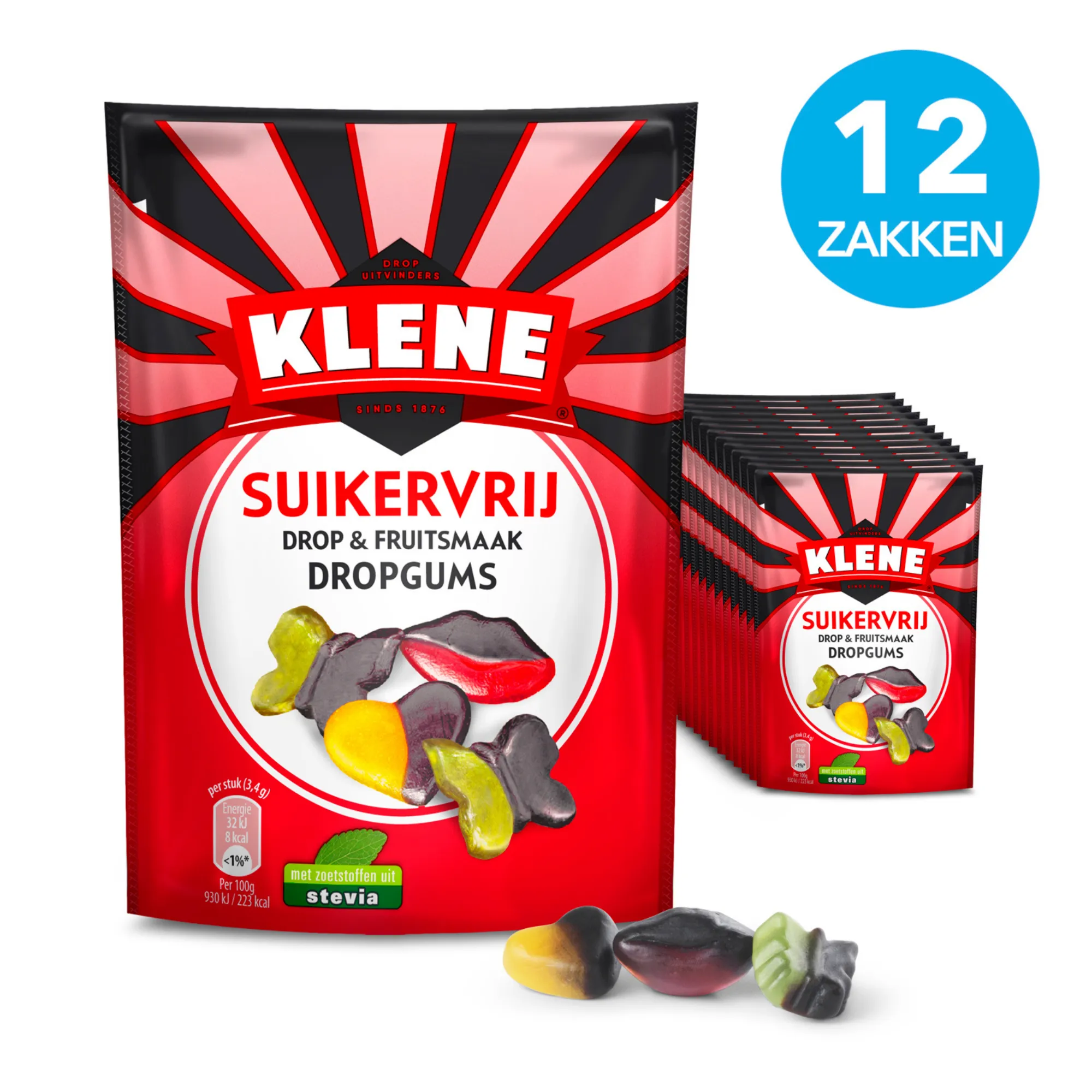 Klene Suikervrij Dropgums (12x 110gr)