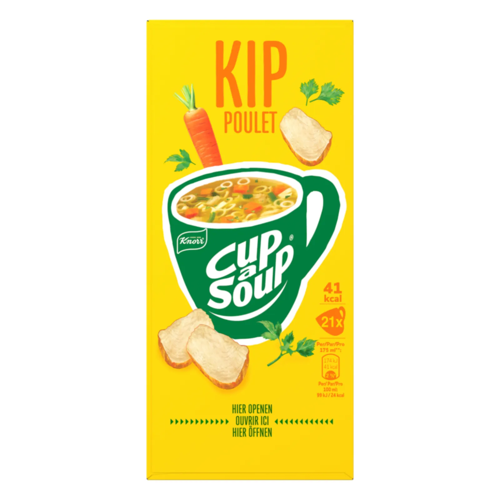 Knorr cup-a-soup doosje voorkant staand