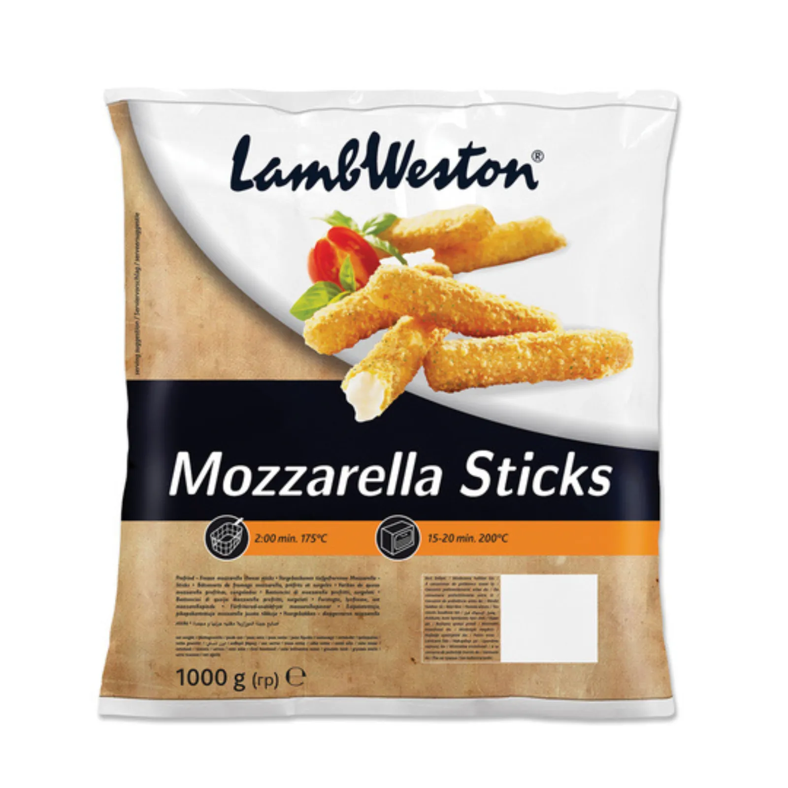 Zak LambWeston mozzarellasticks voorkant verpakking